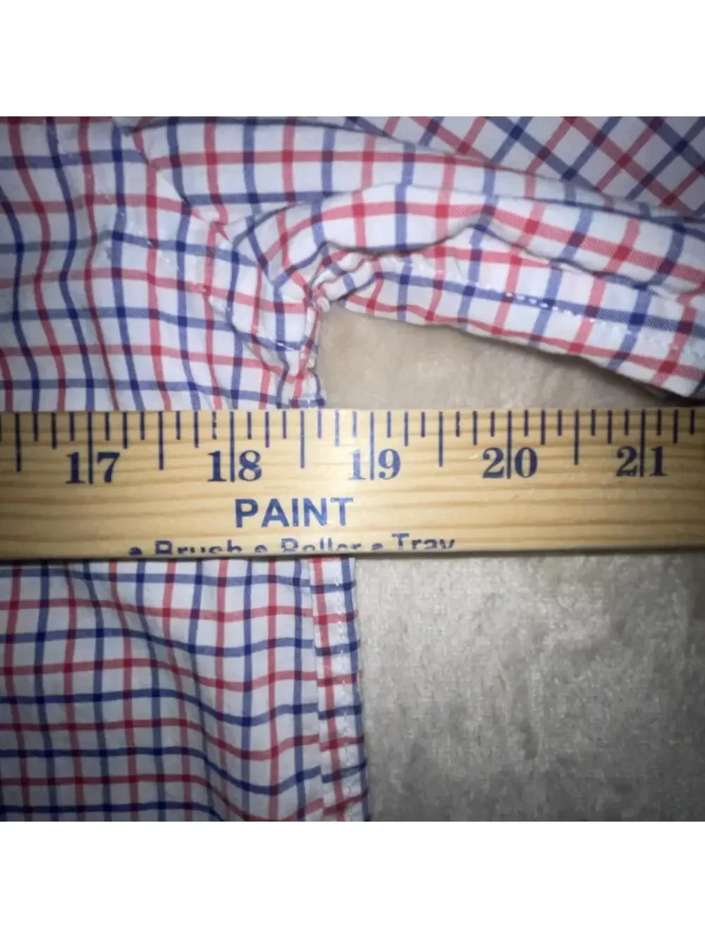 Ralph Lauren Big Kids Natural Stretch Oxford Shirt Red/Blue/White Sz L (14-16)